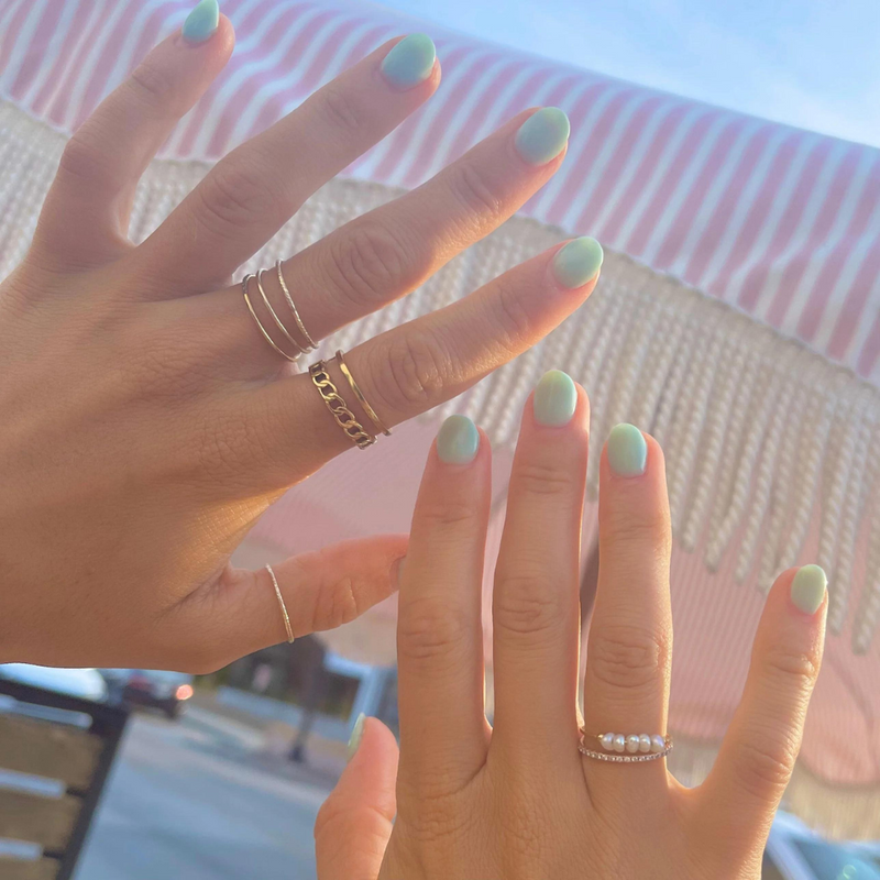 Silver pearl ring