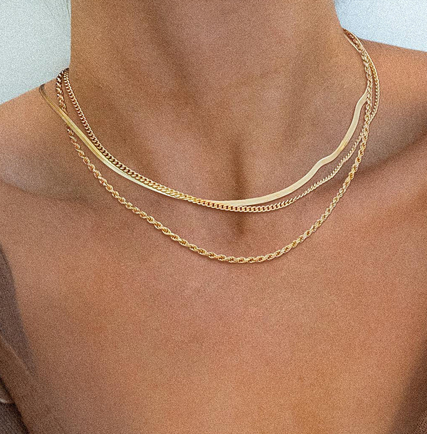 Gold chain link set | Valerie