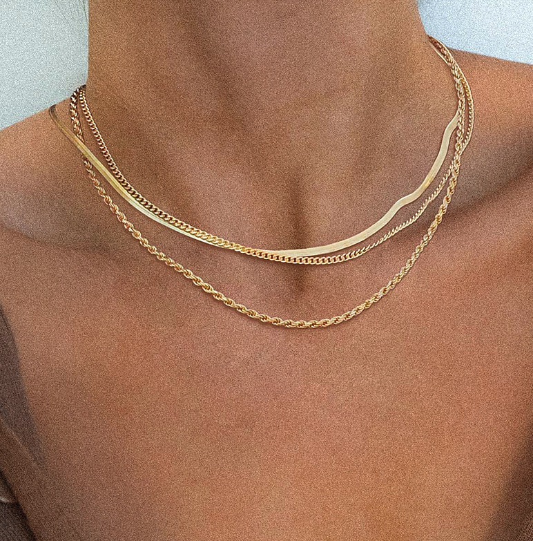 Gold chain link set | Valerie