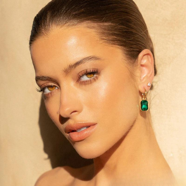 Emerald Gold Earrings | Ariel