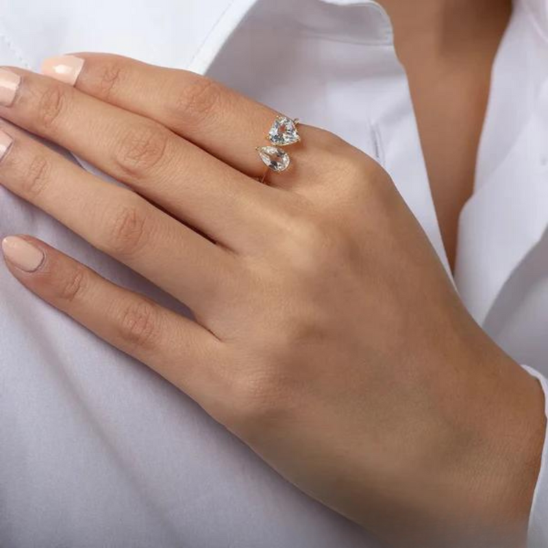 Double Diamond Gold Ring | Sophia