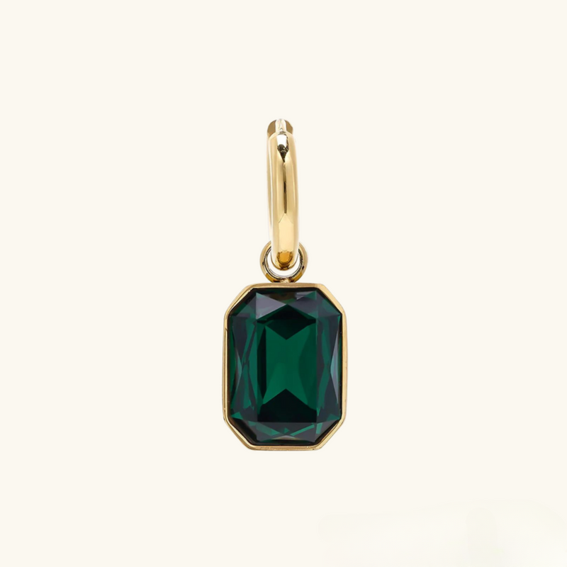 Emerald Gold Earrings | Ariel