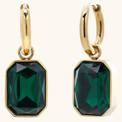 Emerald Gold Earrings | Ariel