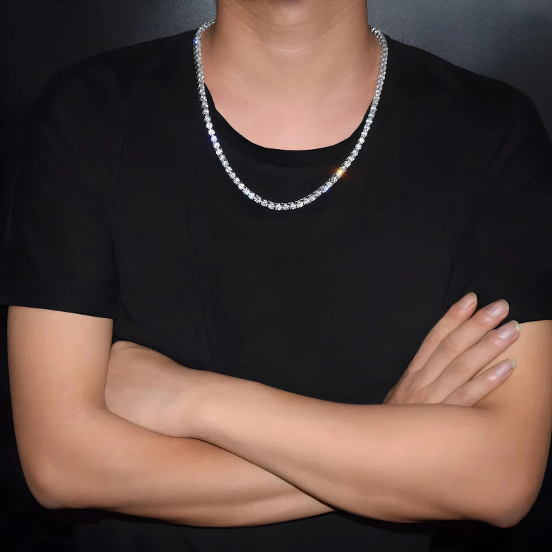 Silver Tennis Necklace | Connor