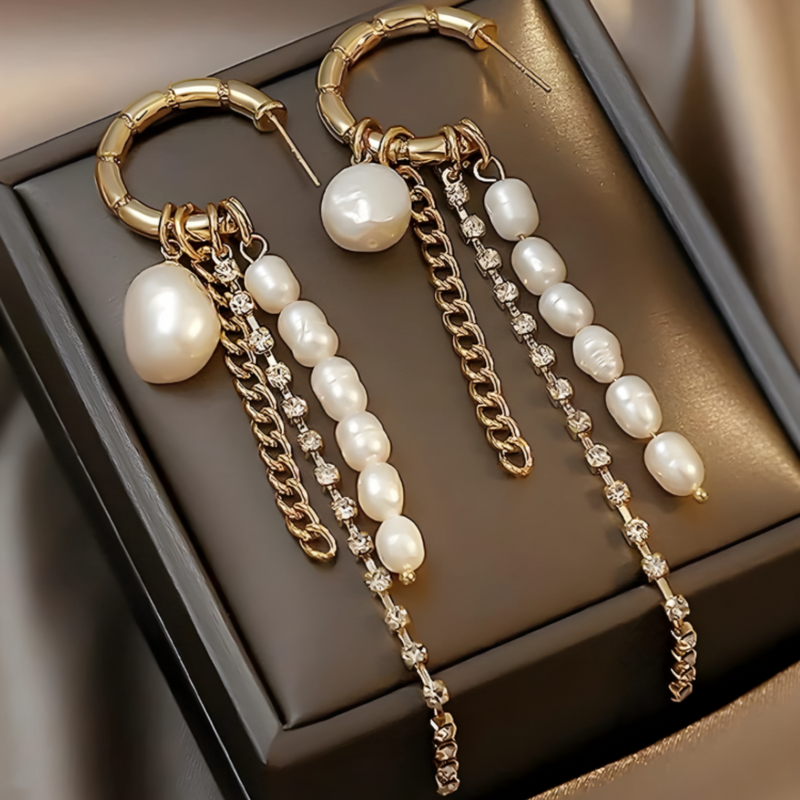 Karen gold pearl earrings