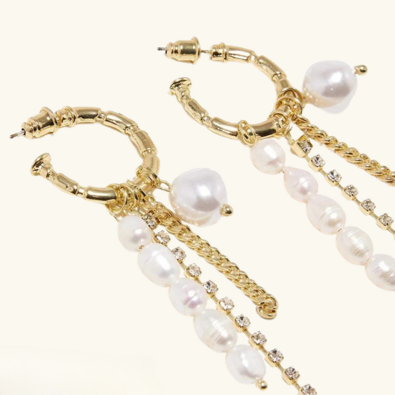 Karen gold pearl earrings