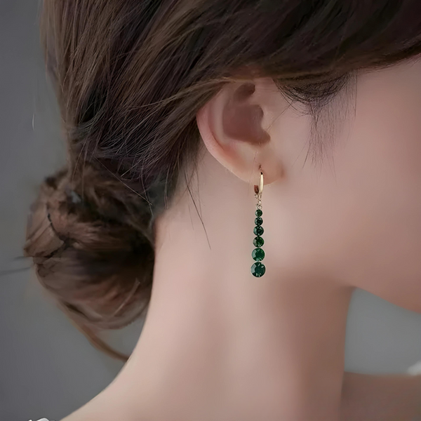 Emerald gold earrings | Christina