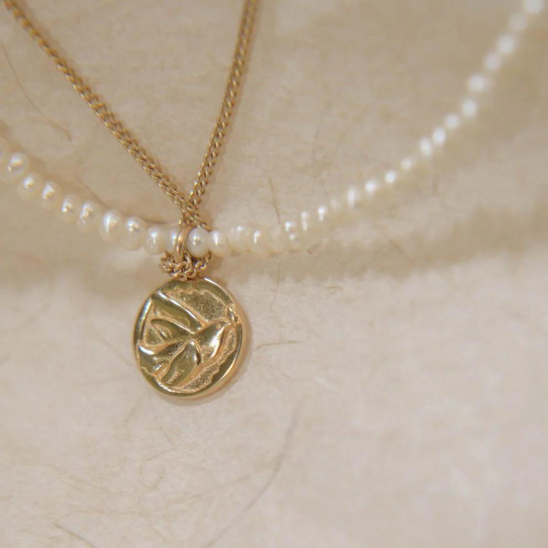 Gold pearl necklace set | Marie