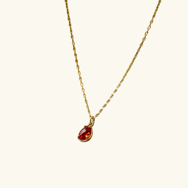 Gold Ruby Necklace | Eliza