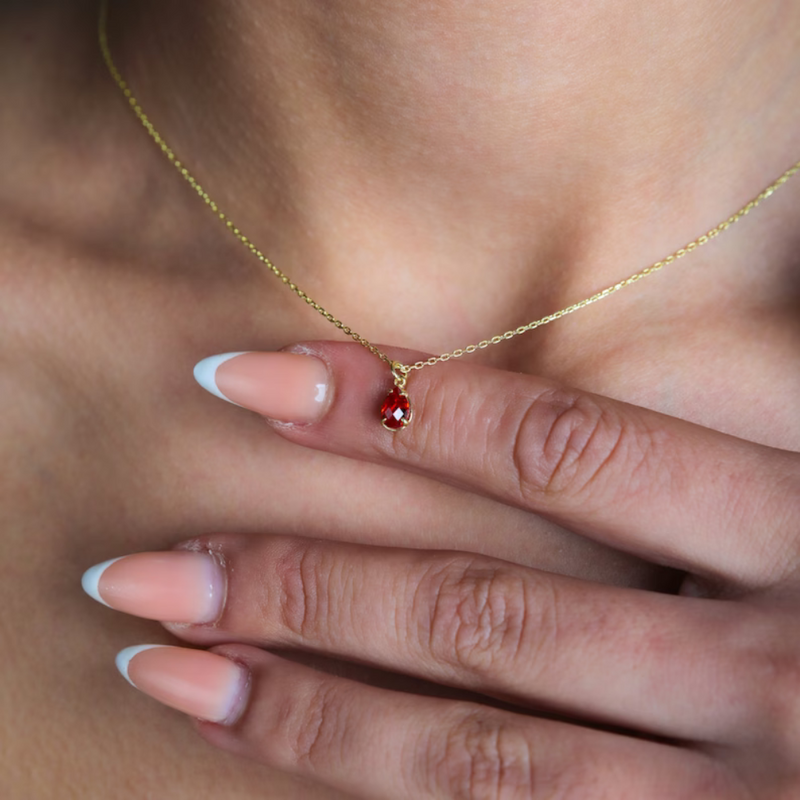 Gold Ruby Necklace | Eliza