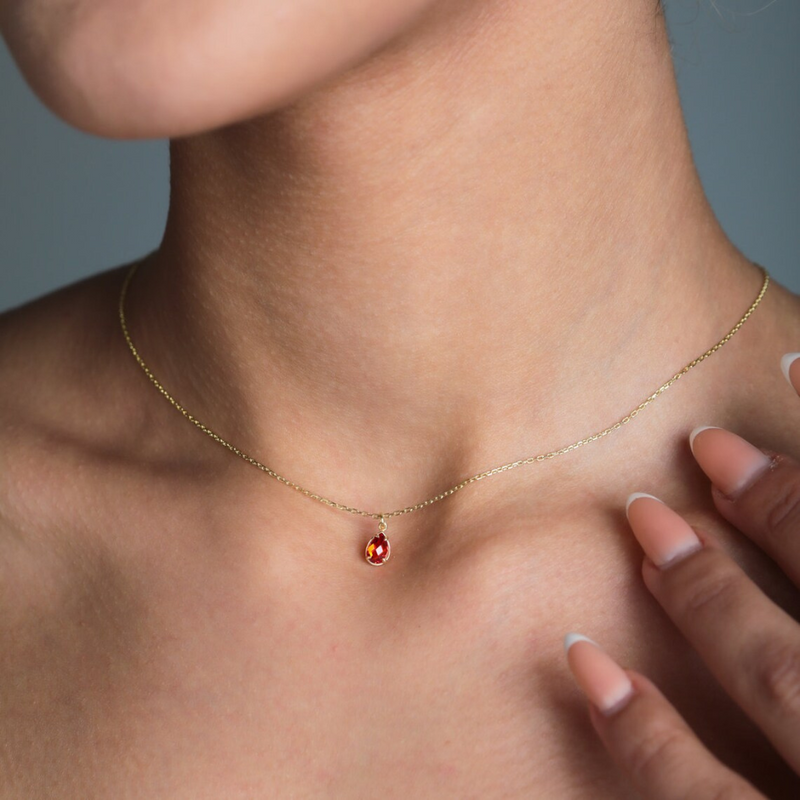 Gold Ruby Necklace | Eliza