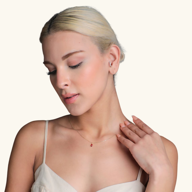 Gold Ruby Necklace | Eliza