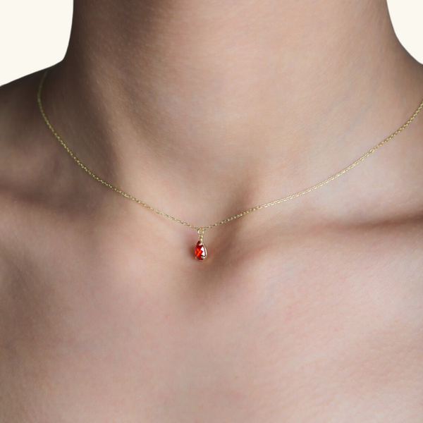 Gold Ruby Necklace | Eliza