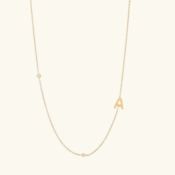 Gold letter necklace | Adeline
