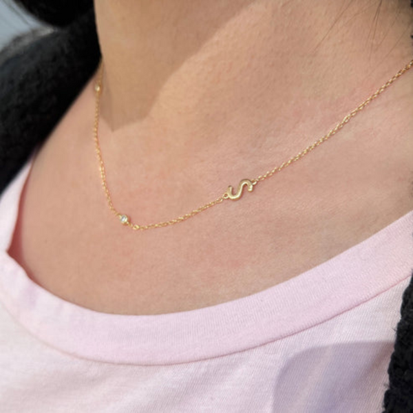 Gold letter necklace | Adeline