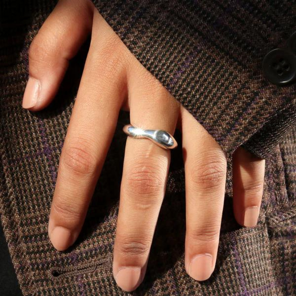 Asymmetric Silver Ring | Gaia