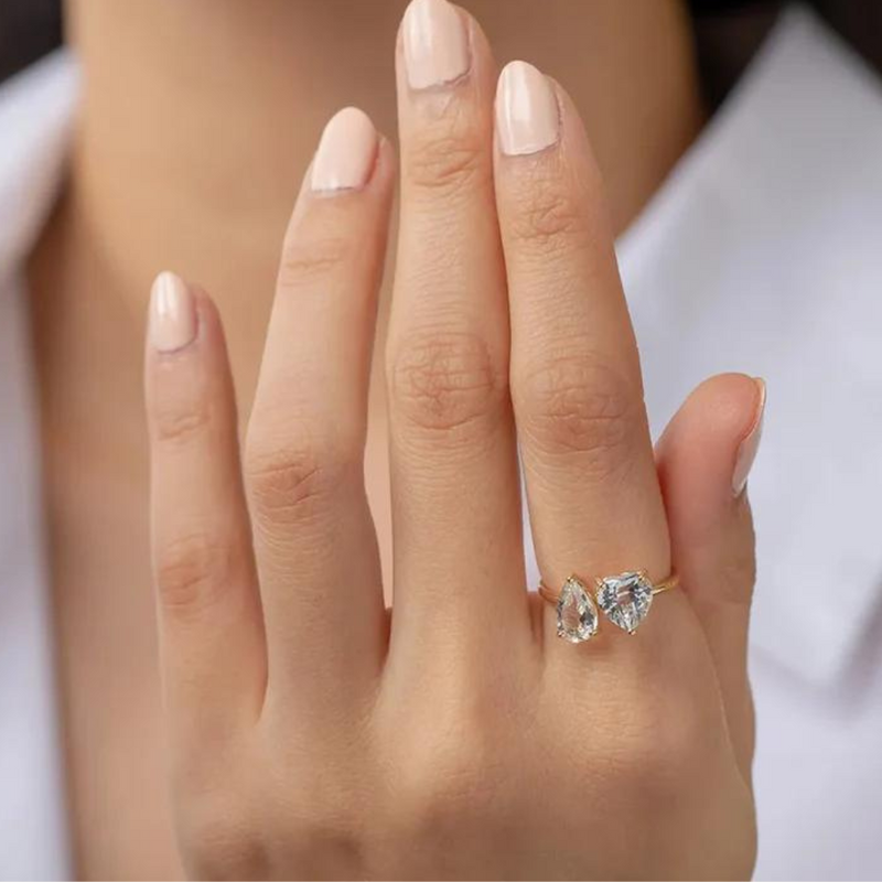 Double Diamond Gold Ring | Sophia