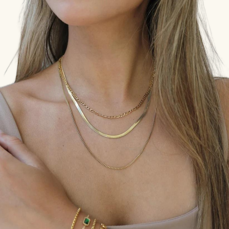 Gold chain link set | Valerie