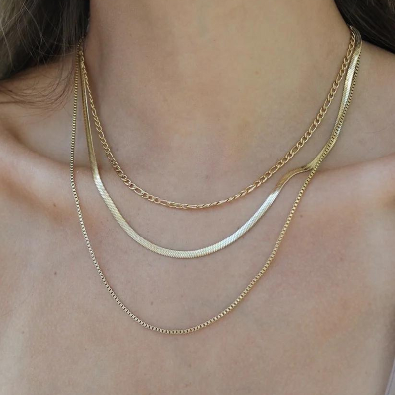 Gold chain link set | Valerie