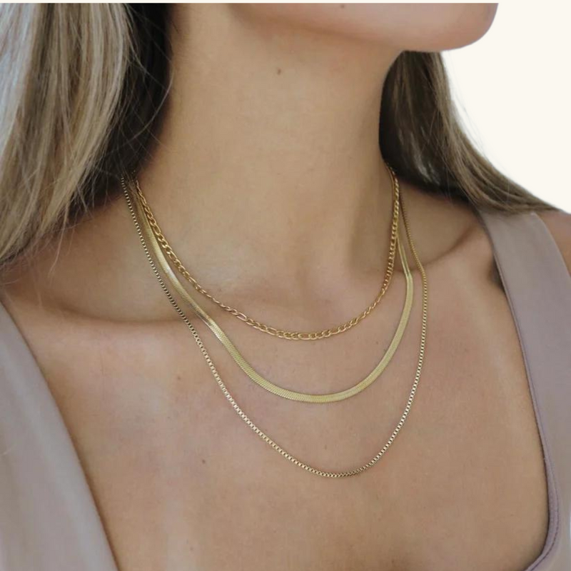 Gold chain link set | Valerie