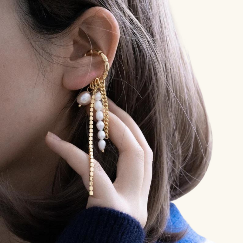 Karen gold pearl earrings