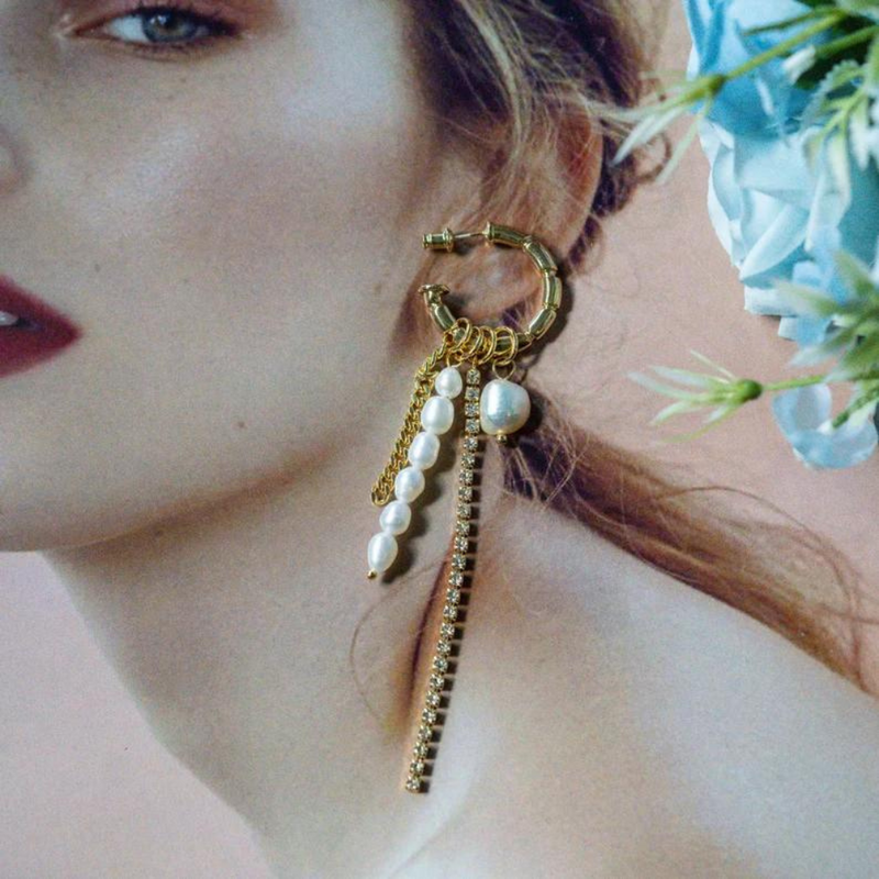 Karen gold pearl earrings