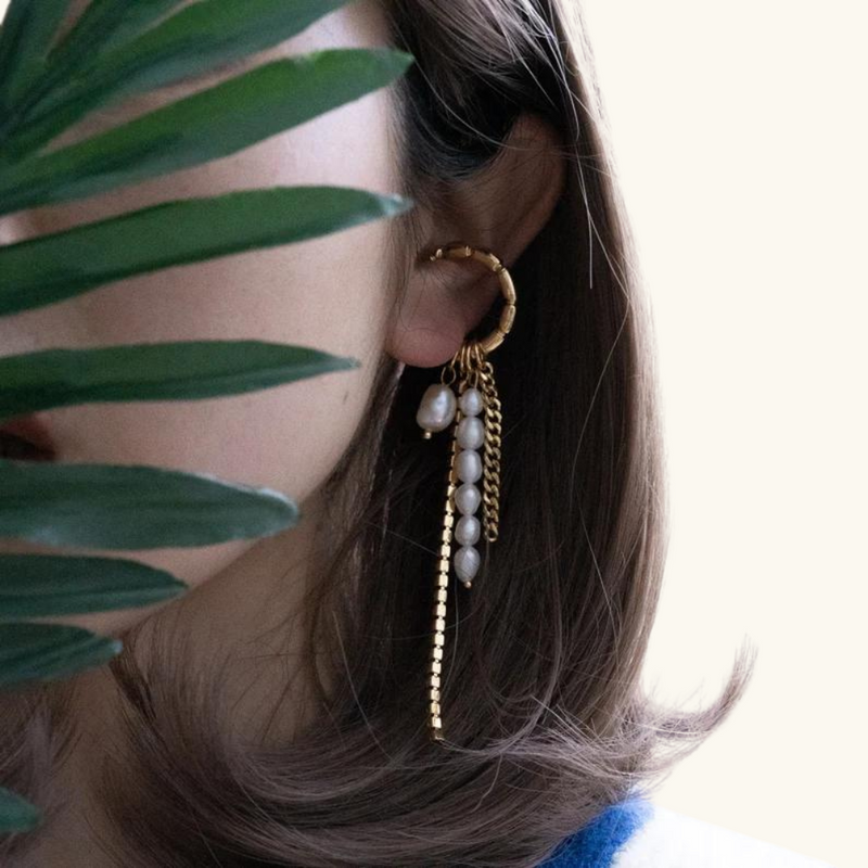 Karen gold pearl earrings