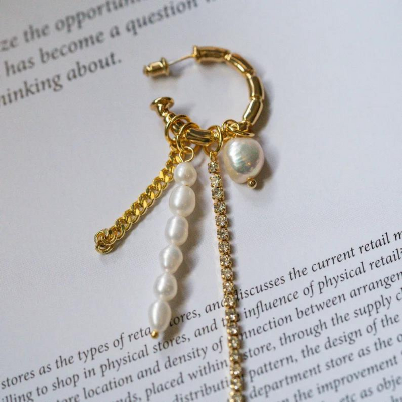 Karen gold pearl earrings