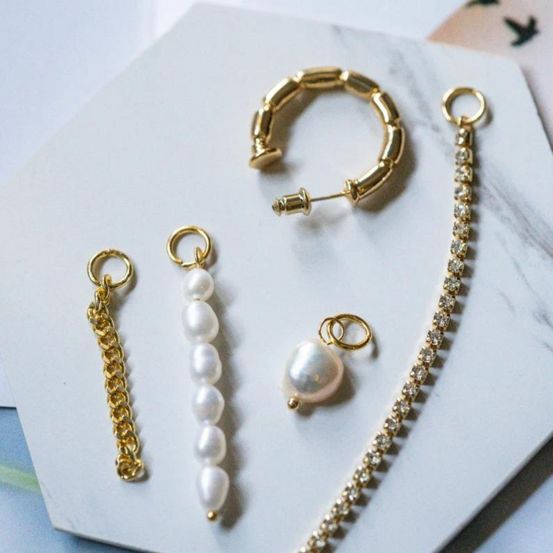 Karen gold pearl earrings