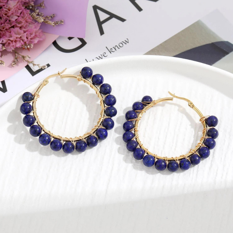 Gemstone Hoop Earrings | Fleur