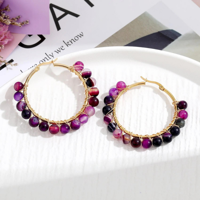Gemstone Hoop Earrings | Fleur
