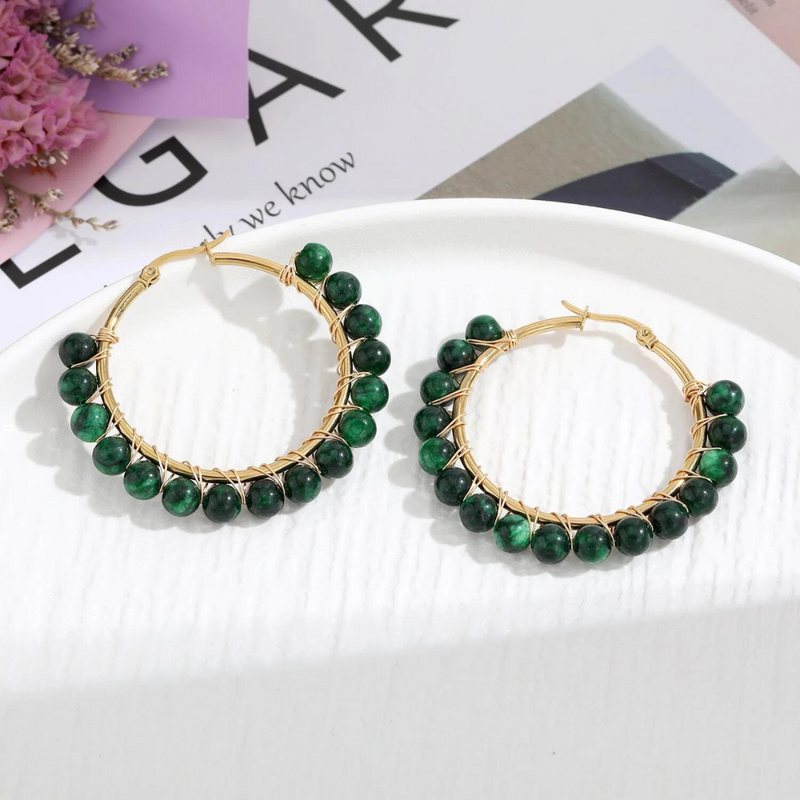 Gemstone Hoop Earrings | Fleur