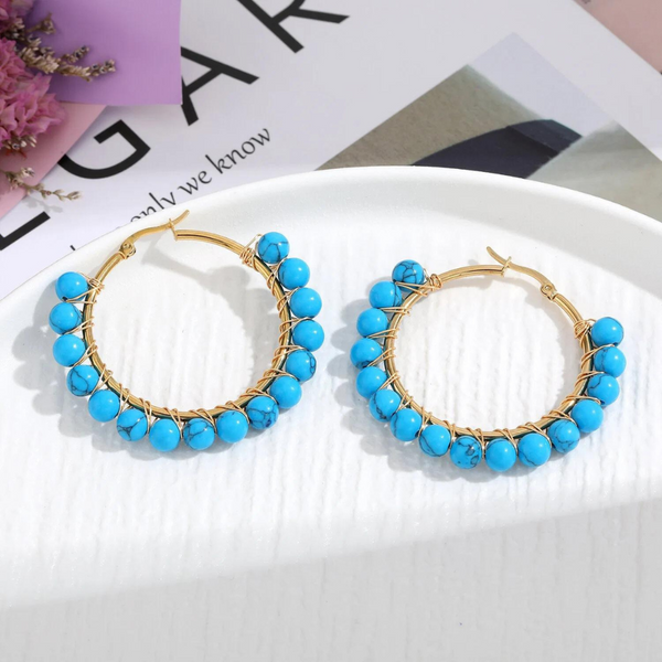 Gemstone Hoop Earrings | Fleur