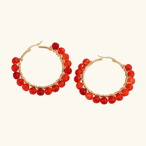 Gemstone Hoop Earrings | Fleur