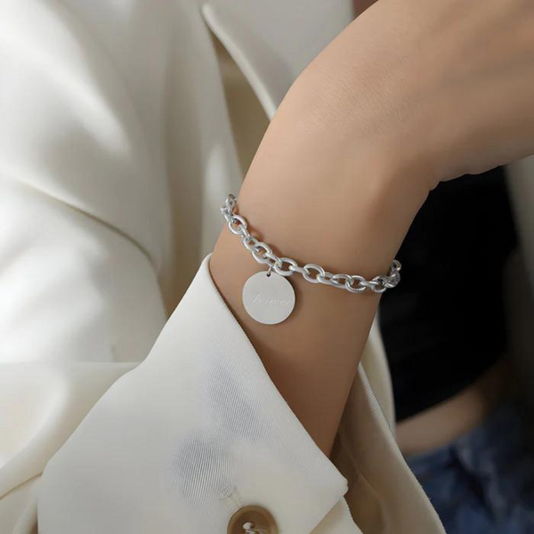 Silver bracelet with a pendant | Louiza