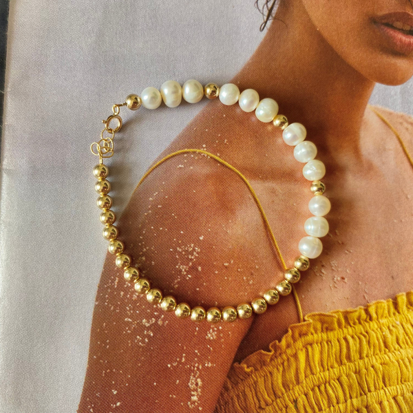 Gold Pearl Bracelet | Jane