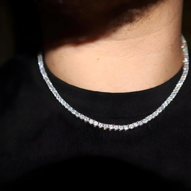 Silver Tennis Necklace | Connor