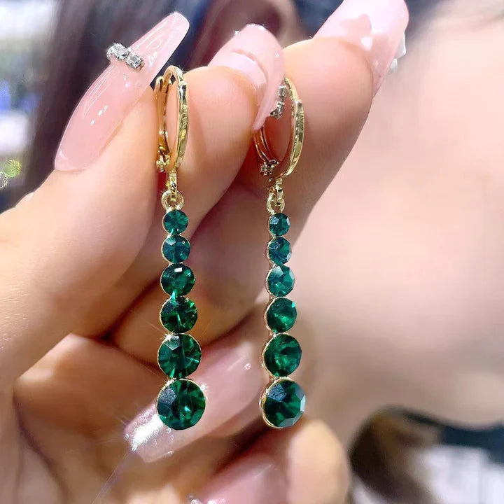 Emerald gold earrings | Christina