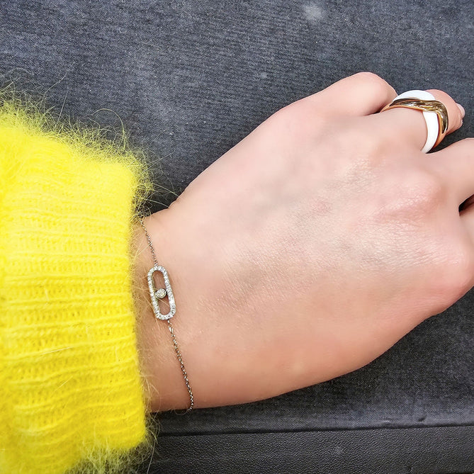 Silver diamond bracelet | Stacy